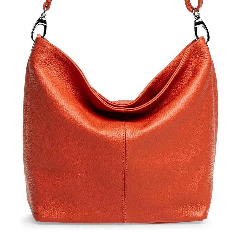 Caspar TL803 Classic Elegant Women's Leather Handbag, Rust (Orange), Unit