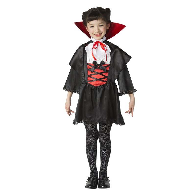Party City Lovely Vampire Kids Cosplay, 47.2 inches (120cm), Black