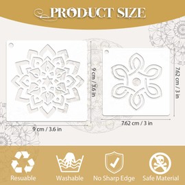 EAPIKON 56Pcs Mandala Stencils and Templates for Painting, Art Drawing Templates for Wood burning Card Making Scrapbook Wall Decor