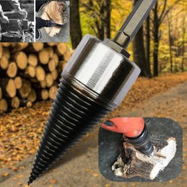 Heavy Wood Drill Bit Firewood Log Splitter U Anti-Skid Thread U Screw Splitting Cone Screw Cone Driver Fire Wood Log Splitter Hex Shank Handle Large,1.45 Lb Diameter (42 mm)