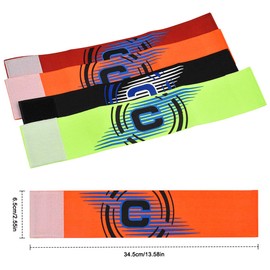 Dokpav Captain Armband, 3 Pcs Unisex Football Captains Armbands Classic C Standard Elasticated Armband Adjustable Captain's Bandage Captain Band for Soccer Football Hockey Rugby Netball (Style B)