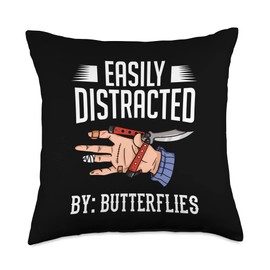 Balisong Flipping Gift Butterfly Knife Training Throw Pillow