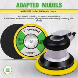 MOGRQAP 5 Inch Sander Backing Pad Support Plate 125 mm M8 Polishing Waxing Buffing Electric Grinder Sanding Tool (5 inch/125 mm Yellow)