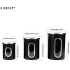 Kitchen 3-piece Airtight Kitchen Canister Set-Stainless Steel with Anti-fingerpri