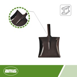 Amig - Raccoglitore manuale a pala quadrata Mod.4 in acciaio metallico rifinito in marrone | Pulizia resistente e durevole di polvere, spazzatura, cenere o foglie | Dimensioni: 200 x 215 mm