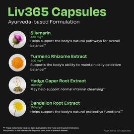 Auric Herbal Liver Support Supplement (Silymarin), Turmeric, Garlic, Ginger for Liver Health Advanced Detox & Cleansing Formula for Active Liver 180 Count