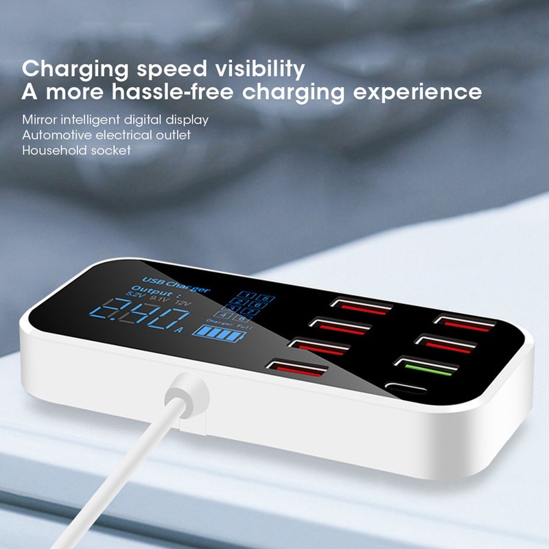 8 Ports Multiple USB Fast Chargers Charging Station Hubs Digital