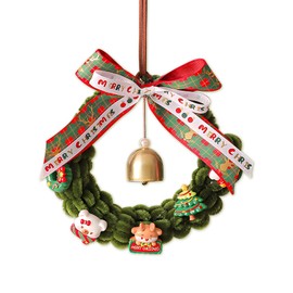 Mini Christmas Wreath Decorations Handmade Pipe Cleaners Green Christmas Door Wreath Hanging Ornament Ideal for Xmas Tree Home Party Indoor Outdoor Wall Festive Décor.