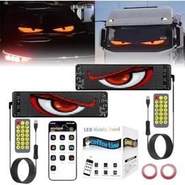 ANNA TOSANI Ojos LED para Parabrisas de Automóviles y Camiones, 7 x 17.3CM Pantalla LED Flexible Coche Programable DIY Luz Devil Eyes para Bricolaje Dinámica LED Inteligente Colorida Light (2PCS)