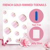 GlamRays 24 Pieces Gold French Lace Sticker Nails & Toenails