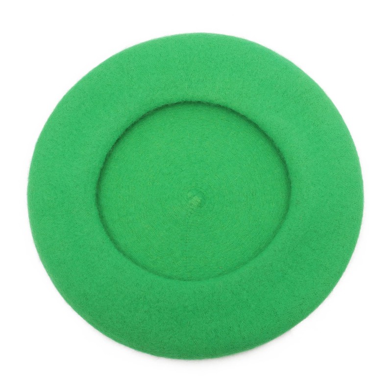 ZLYC Women's Classic French Artist Beret Beret, Bright Green