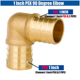 WHK 10 Pack PEX 1 Inch Elblow (90-Degree) Crimp Pex Fittings To Fit PEX B,C Pipe