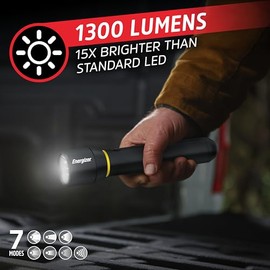 Energizer - Linterna LED Vision PRO, ultra brillante de más de 1000 lúmenes, resistente al agua IPX4, luz LED de aluminio de grado aeronáutico, luz de flash de metal resistente para exteriores, corte