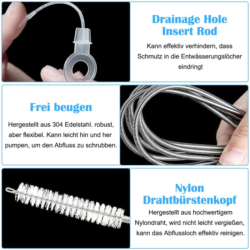 Fridge Cleaning Tool Set, 9 Pieces Fridge Brushes, Drain Hole