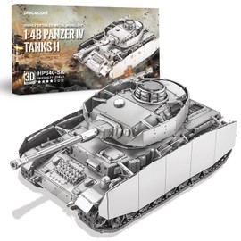 Piececool Metal 3D Puzzles for Adults 1:48 Panzer IV Tanks H Model Kits, Metal Model Building Kit, Home Decoration Challenging 3D Puzzles DIY Assembling Crafts Great Gifts