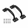 Gate Handle Pulls, 5 Inch Black Steel Door Handles for