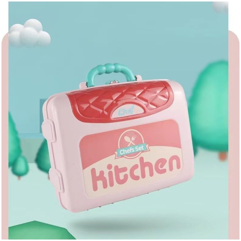 Pretend Play Kitchen, Compact, Includes Cooking Utensils, For Girls, Kitchen,