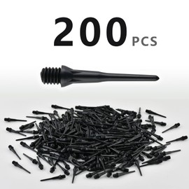 LinkVisions 2BA Thread Plastic Tip Dart Points Soft Dart Tips Replacement Dart Accessories Black 500pcs