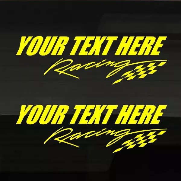 Set of 2! Racing or Race Team Add Custom Text