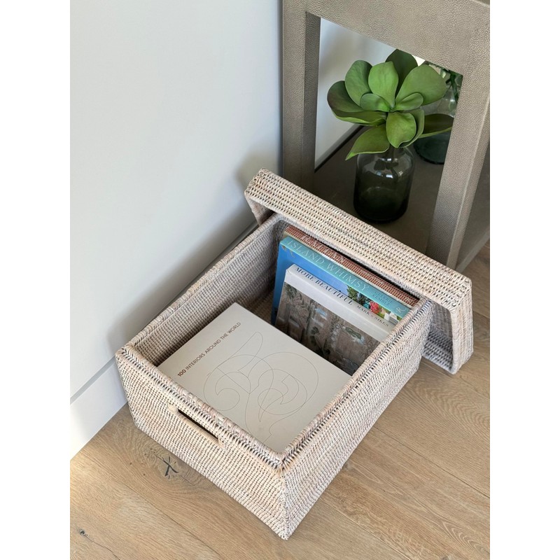 KOUBOO La Jolla Rattan Box Basket - Wicker Storage Basket