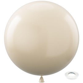 Bezente White Sand Giant Balloons 36 Inch - 8 Pack Jumbo Sand White Balloons Large Round Cream Latex Balloons for Birthday Wedding Baby Shower Gender Reveal Party Decoration