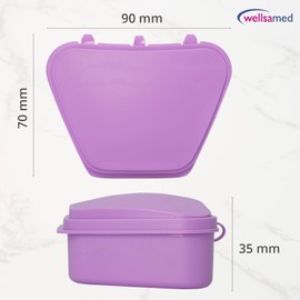 wellsamed KFO Mini Purple Denture Box for Storing Braces, Splints or Smaller Dentures