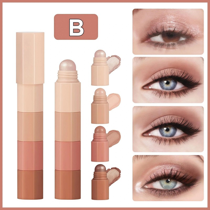 Glitter Eyeshadow Stick Set, 8 Colors Waterproof Eye Shadow Stick
