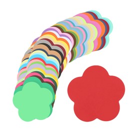 sourcing map 50 Pack Flower Cutouts Paper Bulletin Board Decorations Multi-Color 3.4x3.4 Inch for Teachers DIY Craft Chalkboard Wall Decoration