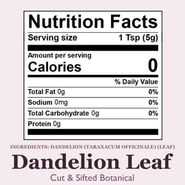Organic Positively Botanicals Company, Dandelion Leaf, Loose Leaf Botanical, 4 Ounce