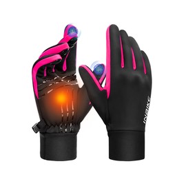 INBIKE Winter Gloves for Women Men, Touchscreen Warm Gloves Windproof Water Resistant, Thermal Lined Anti-Slip Gloves Insulated for Cold Weather Driving, Texting, Hiking, Running, Cycling, Red XXL