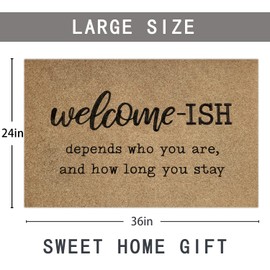 depends Large Welcome Mat for Front Door Door Mat Entrance, Heavy Duty Durable Front Welcome matt for Home Entry, Doormat for Back Patio Floor Porch Garage Office, Low Profile