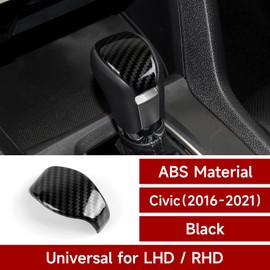 BRMYL Gear Shift Knob Cap Trim Decals for Honda Civic 2016 2017 2018 2019 2020 2021 10th Gen Accessories ABS Carbon Fiber Stickers