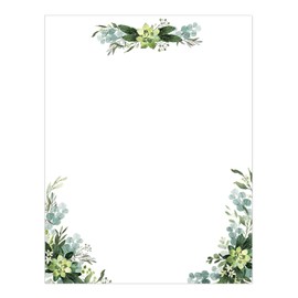 Great Papers! Lush Greenery Letterhead / 80 Sheets 8.5" x 11" Beautiful Botanical Letter Paper