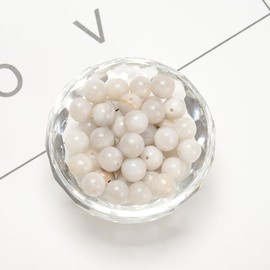 Land Long 95pcs(2 Strand/Set) 8mm Real White Crazy Lace Agate Energy Stone Beads with Healing Power, Smooth Round Crystal Charm Beads for Jewlery Bracelets Earrings Making DIY