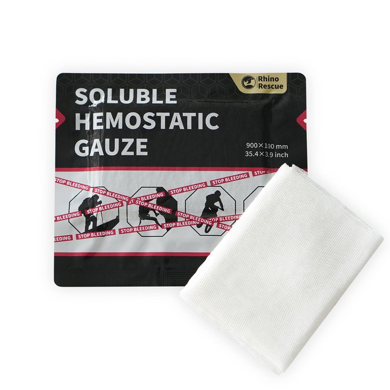 RHINO RESCUE Hemostatic Gauze 4"*35"(3ft) for Quick Clotting,Stop Bleeding Gauze,Combat