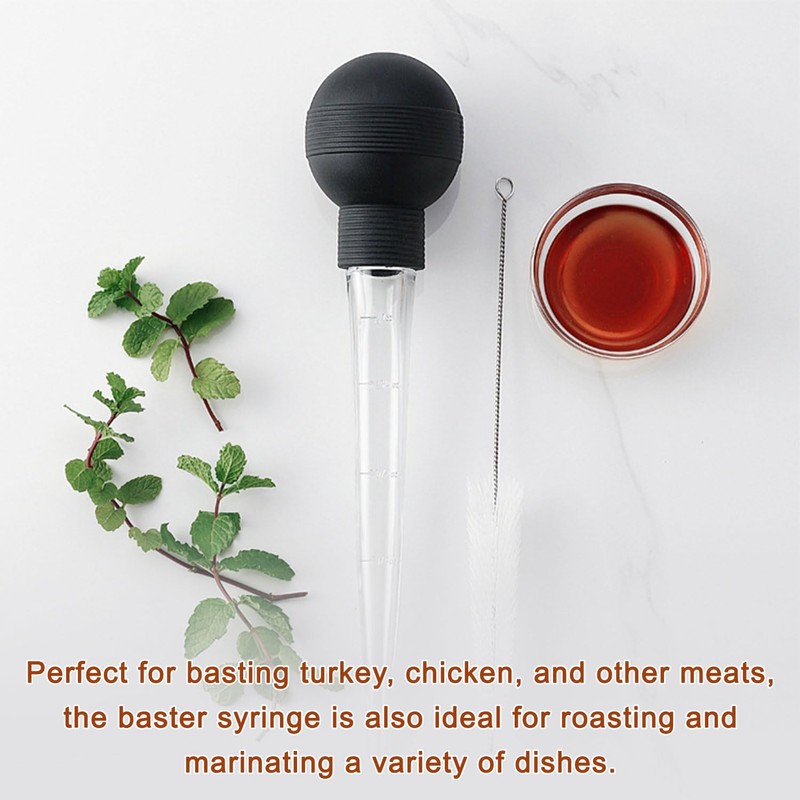 Turkey Baster Set with Cleaning Brush, 30ML Large Capacity TPR