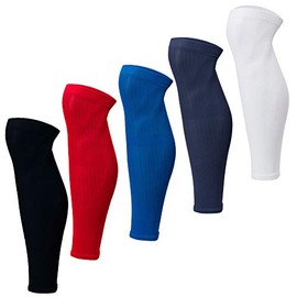 1 Par Calceta Manga Sin Pie, Calceta Deportiva Futbol, Basketball, Baseball, Softball | Ideal Para Uso Con Calceta Antideslizante | 5 Colores Disponibles | Unitalla | (Rojo)