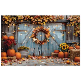 Fall Photography Backdrop, Autumn Pumpkin Harvest Backdrop Photo Props Thanksgiving Scarecrow Party Decorations for Thanksgiving Party Backdrop Birthday (B)