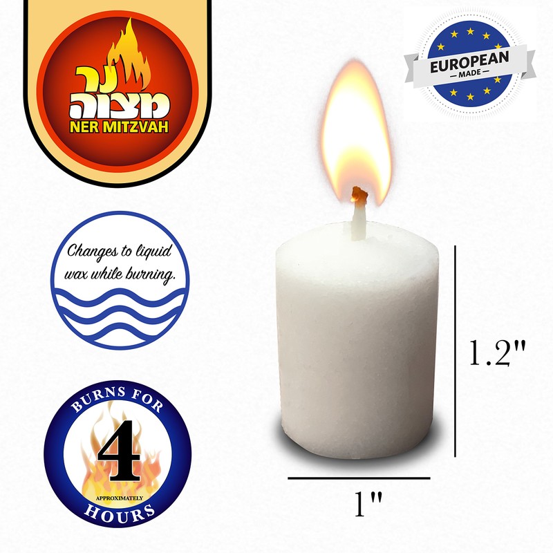 Ner Mitzvah 4 Hour Neironim Candles - Shabbat Neronim and