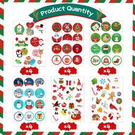 IMISHM 426pcs Christmas Stickers 6 Unique Designs Removable Christmas Stickers Festive Decals for Holiday Crafts Gifts Decor