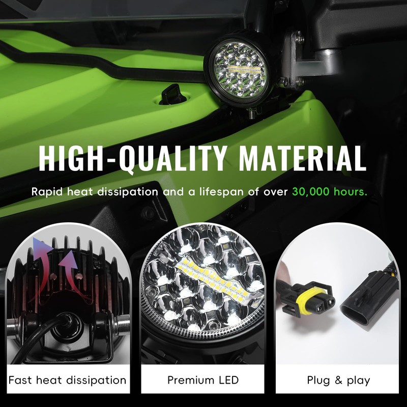 XATVXUTV A-Pillar LED Pod Lights for Honda Pioneer 520 2021-2025/500