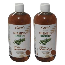 2 Shampoo De Romero 100% Orgánico Sin Parabenos Ni Sal 500ml