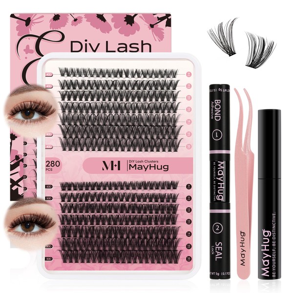 Mayhug Lash Clusters Kit - Individual Lashes Clusters, 9-16MM D