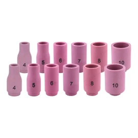 SÜA - Alumina Nozzle Cups for TIG Welding Torches Series 9/20/25 with Standard Set-Up and 17/18/26 with Stubby Set-Up - Assorted Sizes: #4 to #10 - (12 PIECES)
