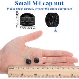 8PCS M4 Screw Caps for Light Fixtures, Ceiling Light Screw Cap Cover Bolt Cover Caps for Protection, Brass Lighting Fixture Fastening Nuts, Decorative Screwcap Covers for Furniture Lighting(Black)