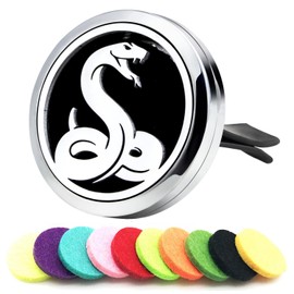 30mm Car Essential Oil Diffuser Vent Clips Air Freshener Vent Clip Aromatherapy Car Accessories 10 Felt Pads for Gift Women (Snake)