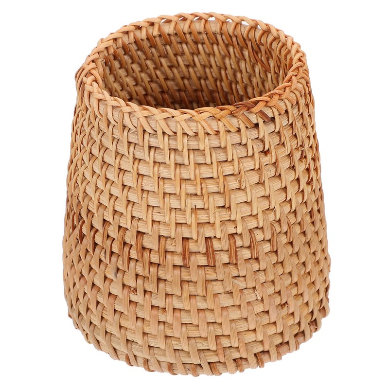DOITOOL 1pc Hand Woven Storage Basket Desktop Sundries Organizer Compact