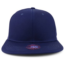 Trendy Apparel Shop XXL Oversize Laser Punching Mesh Back Flatbill Baseball Cap - Navy - 2XL