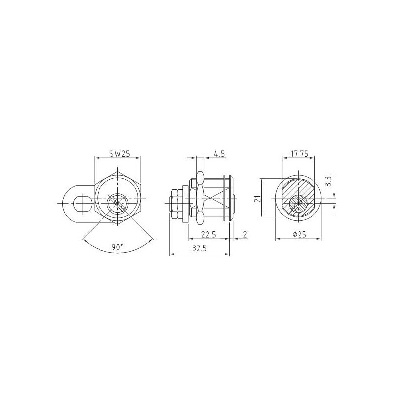 CES lever cylinder lever lock 5256 DB | hole size: