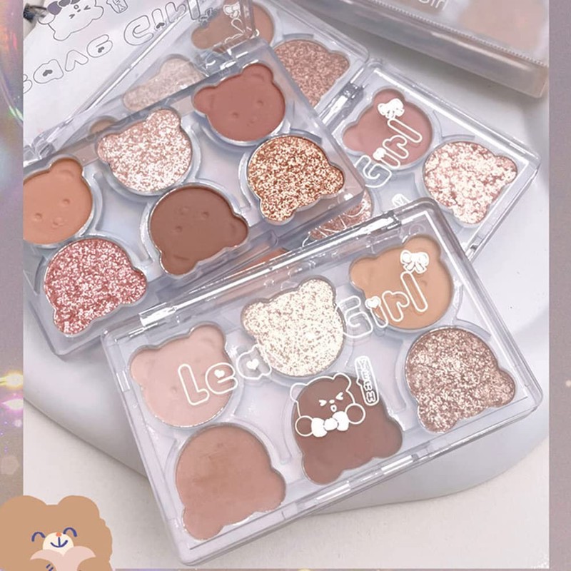 LEAVEGIRL Little Bear Soft Eyeshadow Palette 6 Colors Eyeshadow -